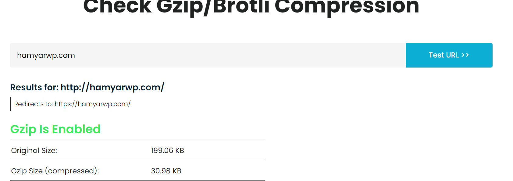 مشاهده فعال بودن gzip