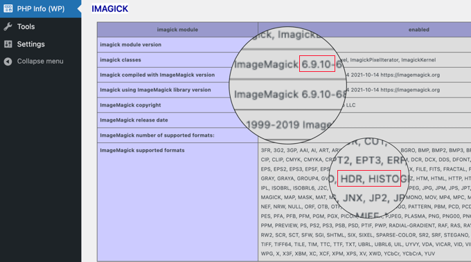نسخه ImageMagick نصب شده