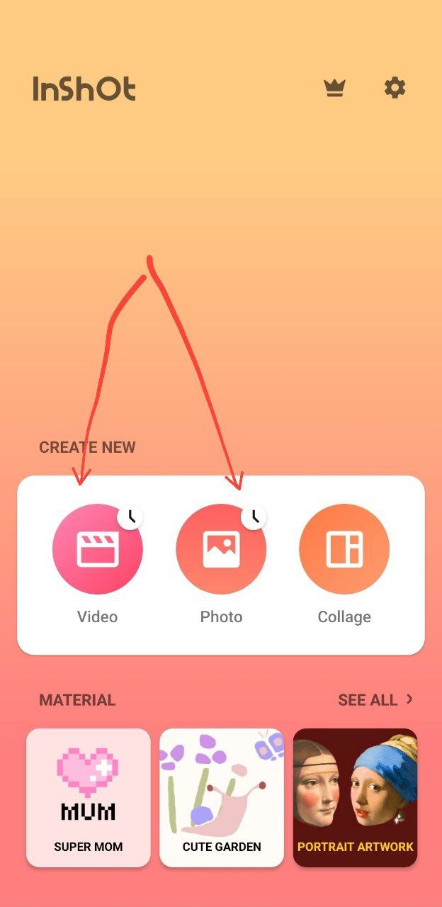 گزینههای افزودن تصویر یا ویدیو - فونت نستعلیق برای اینشات