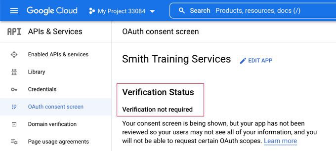 وضعیت Verification not required