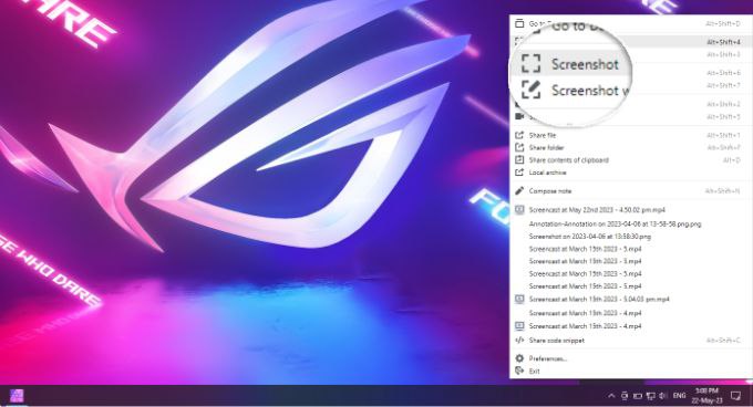 دکمه اسکرین شات