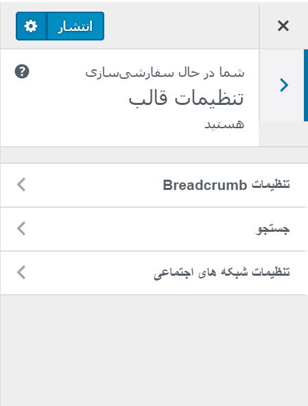 theme setting- قالب وردپرس Fitness Hub