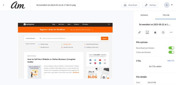 باز کردن اسکرین شات در پنجره جدید