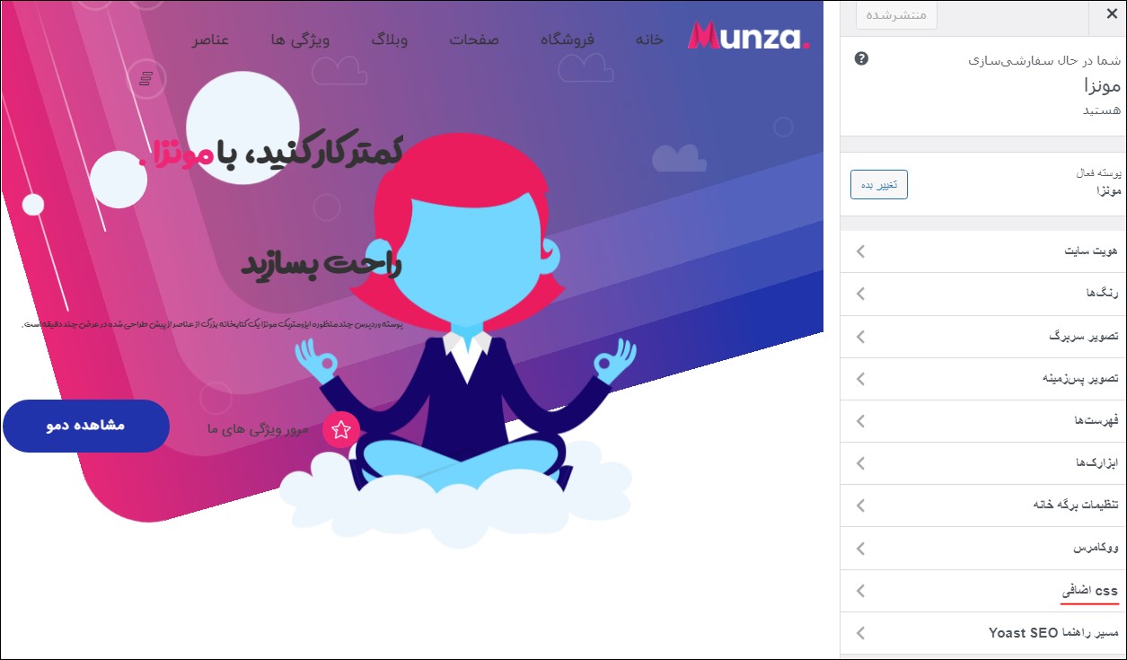 سی اس اس اضافی در سفارشی سازی وردپرس