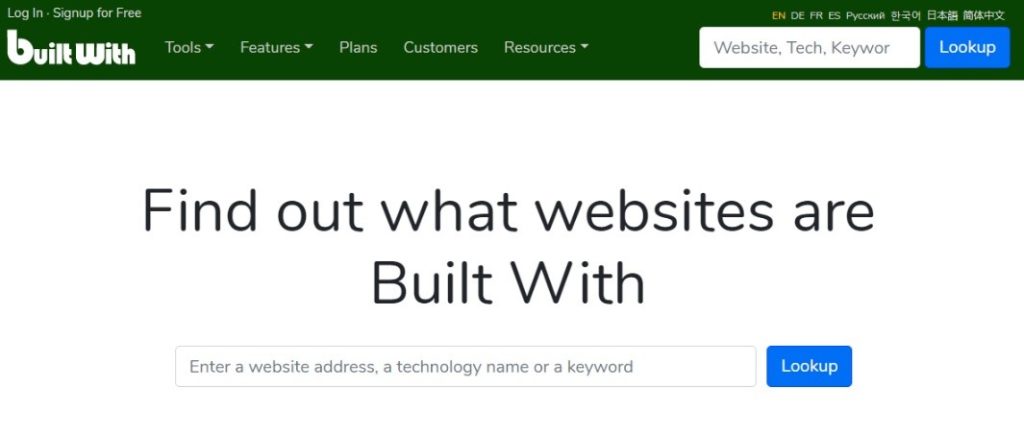 BuiltWith-تشخیص سیستم مدیریت محتوای سایت