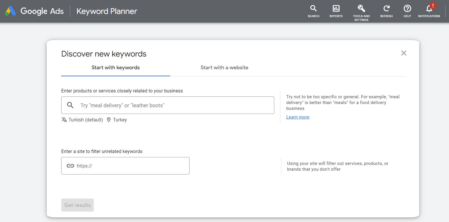 استفاده از Google keyword Planner، یکی از روش های پیدا کردن کلمات کلیدی LSI است.