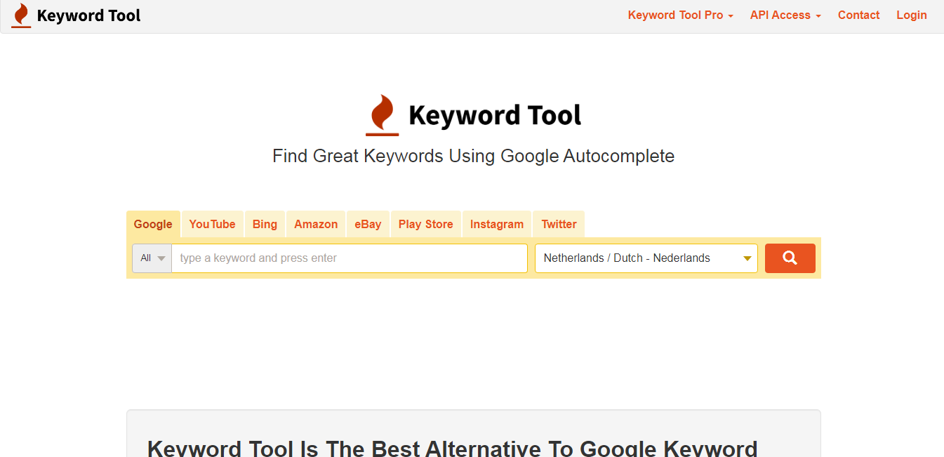 Keywordtool- بررسی کلمات کلیدی 
