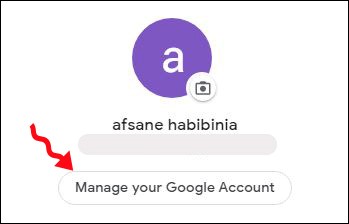 Manage your google Account in gmail