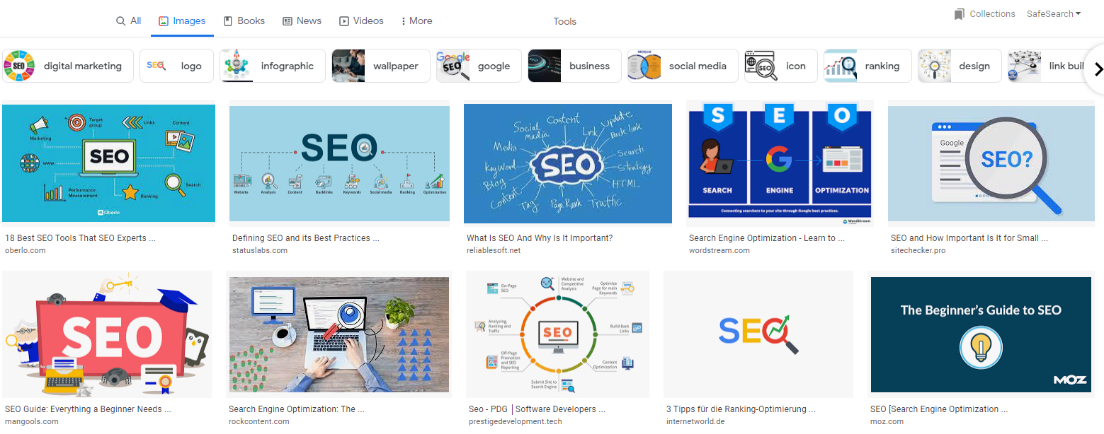 استفاده از Google Image Tag، یکی از روش های پیدا کردن کلمات کلیدی LSI است.