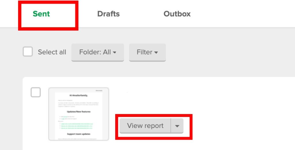 View report in mailerlite