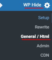 منوی WP Hide در پیشخوان وردپرس