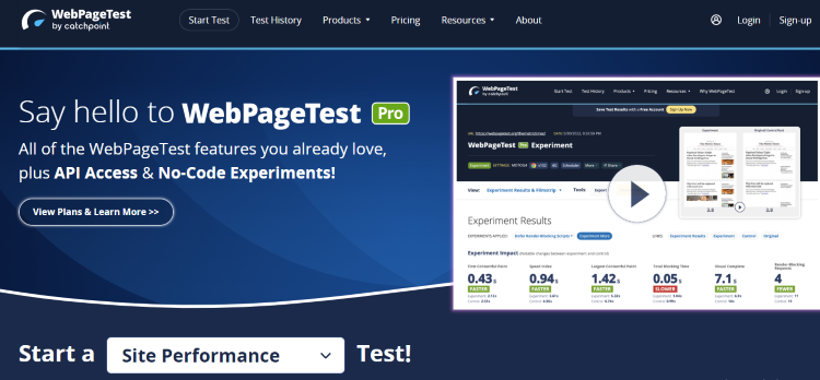 ابزار WebPageTest