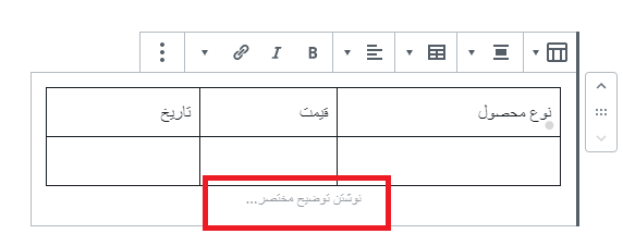 add caption to table- افزودن کپشن به جدول