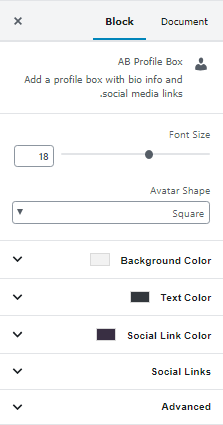 تنظیمات Profile Box
