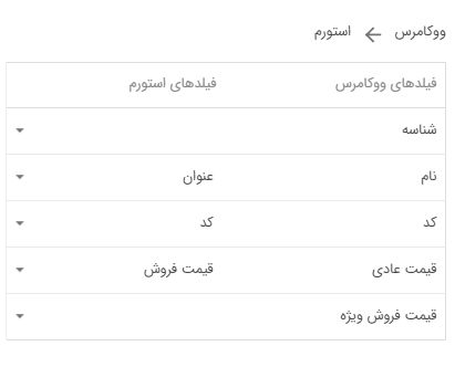 انتخاب فیلدهای اطلاعاتی در هنگام انتقال