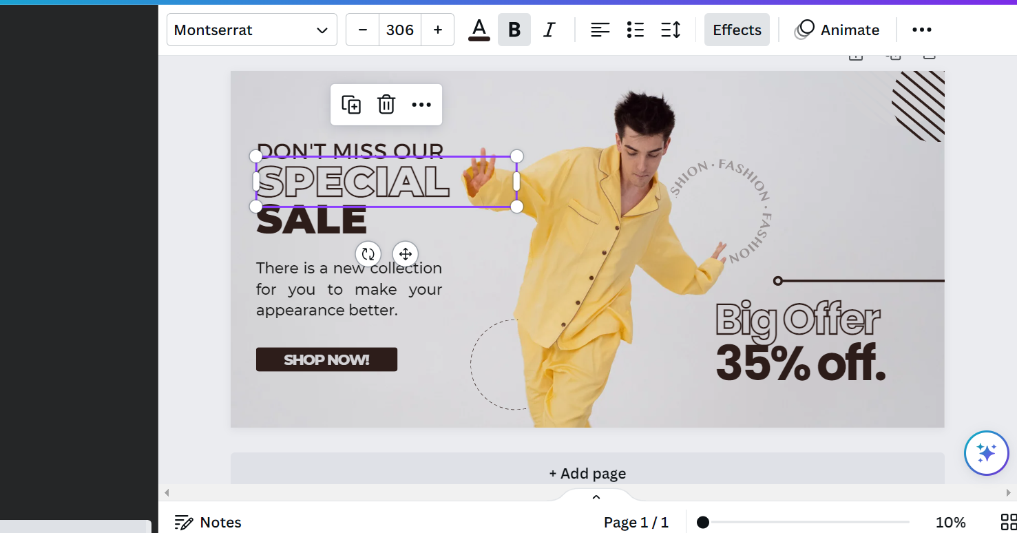 ویرایش بنر در Canva