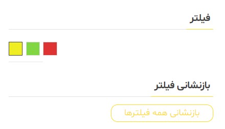 نتیجه نهایی پلاگین فیلتر محصولات ووکامرس