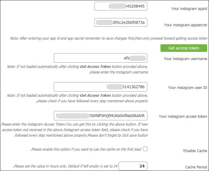 final setting in AccessPress iFeeds-افزونه اینستاگرام برای وردپرس