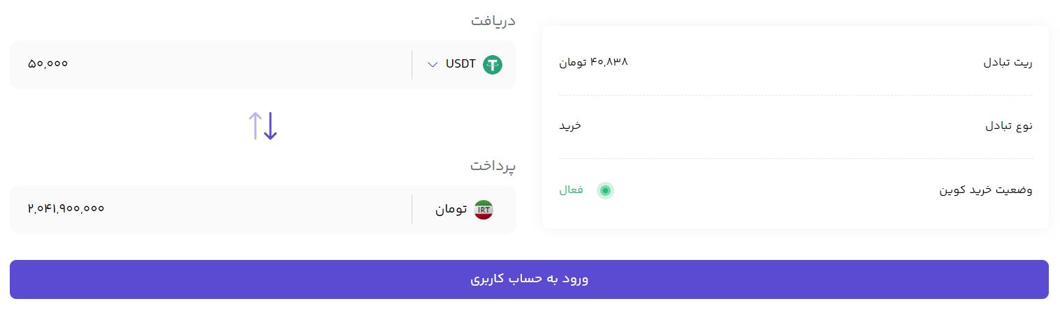 معامله USDT