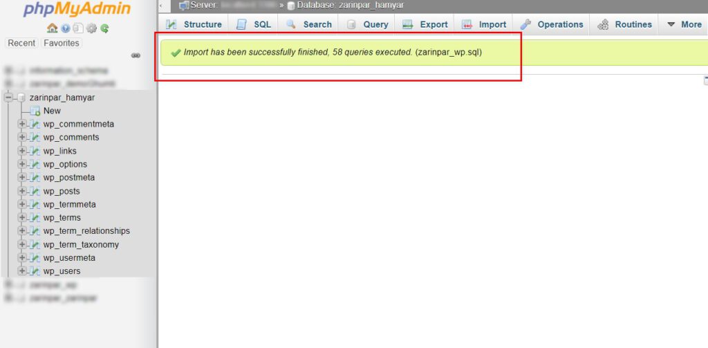 import successfully