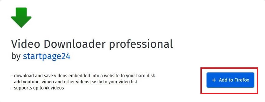 نصب افزونه Video Downloader professional Extention برای مرورگر فایرفاکس