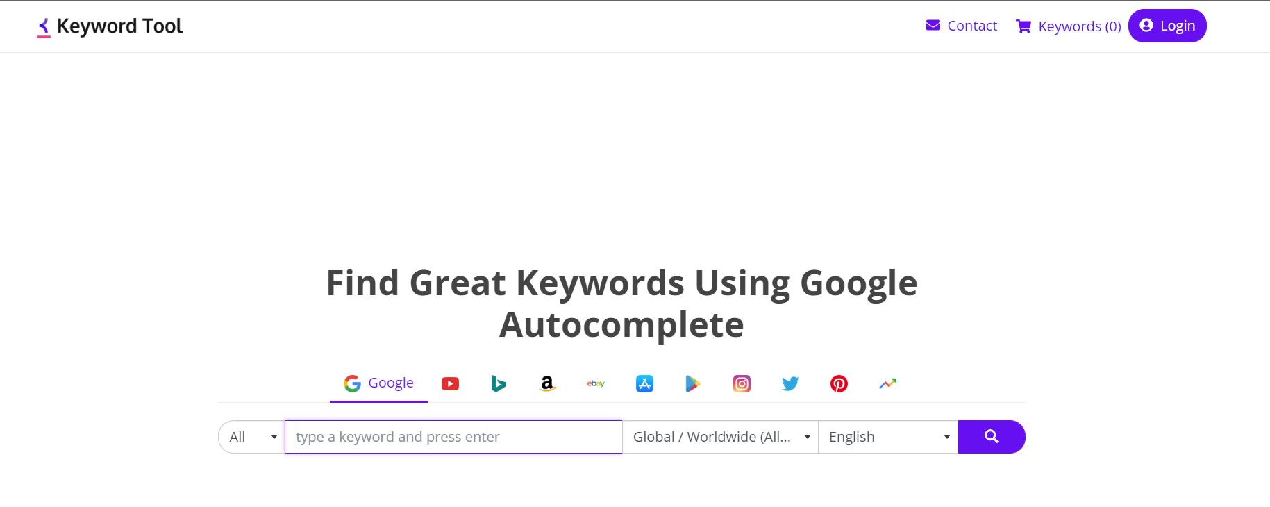 ابزار Keyword tool برای پیدا کردن کلمات کلیدی LSI کمک می‌کند.