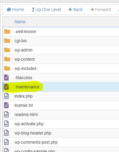 حذف فایل maintenance