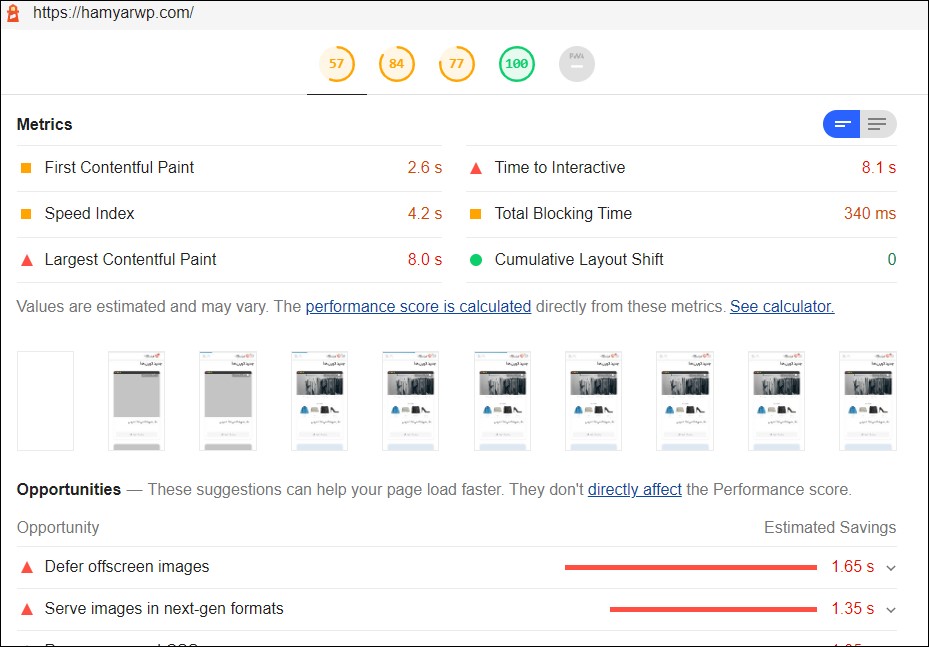 metrics in lighthouse