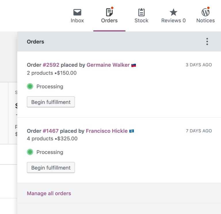 orders- بررسی سفارشات در پنل