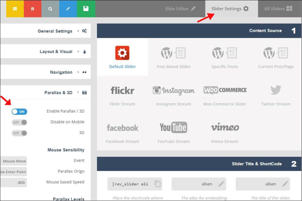 تصاویر پارالاکس در وردپرس با افزونه اسلایدر رولوشن