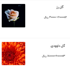 نمایش جمع کل سبد خرید
