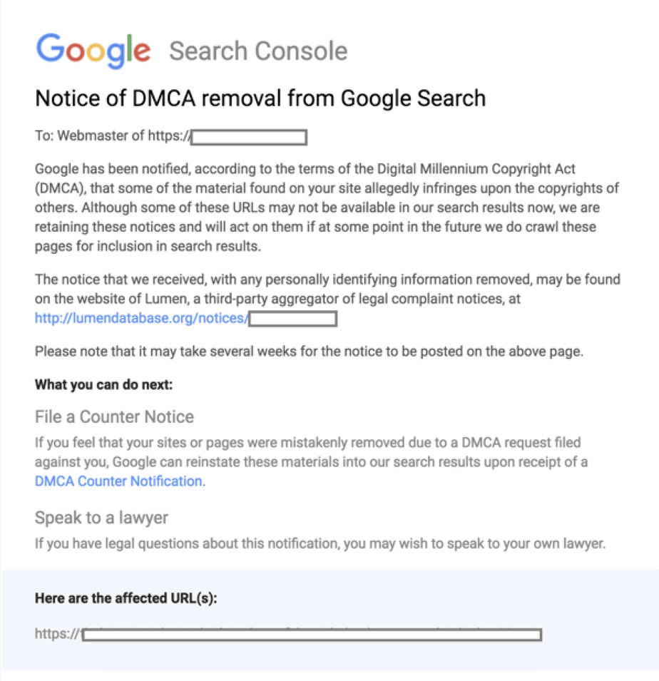  شکایت DMCA