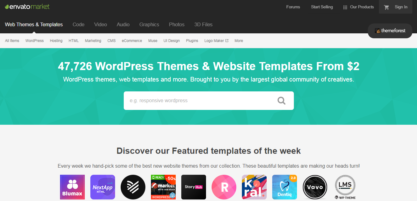 themeforest- بهترین مارکت های وردپرسی