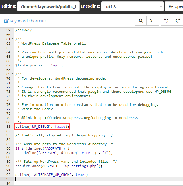 wp-config-خطایابی در وردپرس با wp_debug