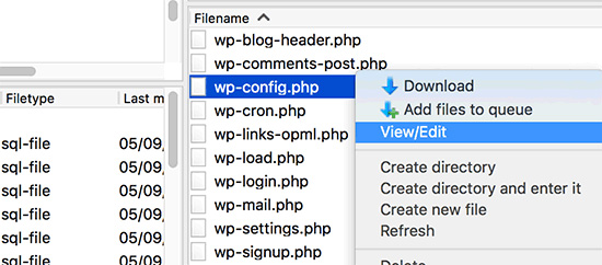 ادیت wpconfig